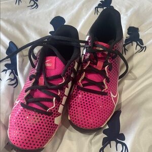 Nike Pink and Black Sneakers with Breathable Mesh
